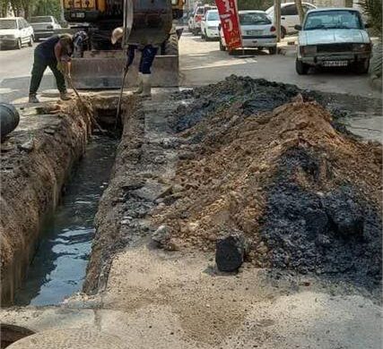 اصلاح شبکه فاضلاب خیابان فاطمی در منطقه زیتون کارمندی اهواز