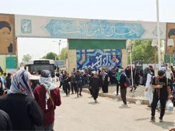 خدمات‌رسانی شرکت آبفا اهواز به زائران خارجی در شهرستان حمیدیه