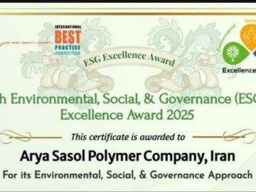 گواهینامه‌های بین‌المللی جایزه ۵ ستاره تعالی پایداری آریاساسول صادر شد