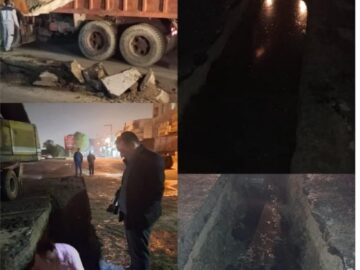 حفاری و اصلاح خط فاضلاب بلوار پاسداران